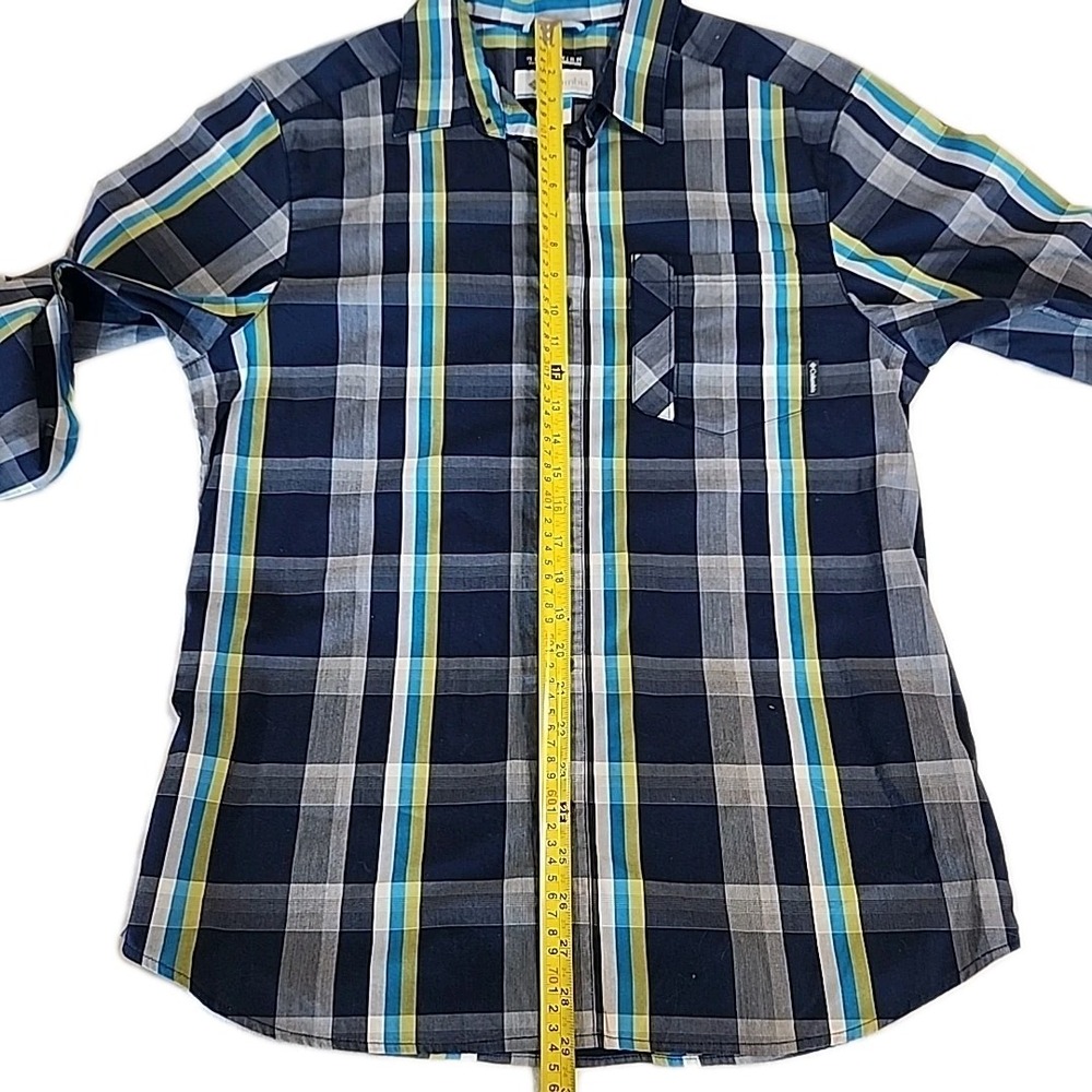Columbia Omni-Wick Advanced Evaporation Shirt Blue Plaid Ls Button Up Mens M - Picture 5 of 9
